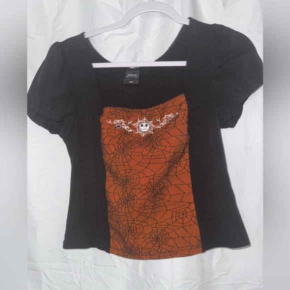 Disney nightmare before Christmas jack Black and Orange Women's Top size medium - Picture 1 of 3